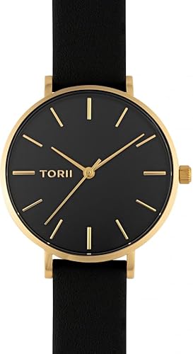 TORII Damenarmbanduhr G33BL.BG in klassischem Schwarz Fashion. von TORII