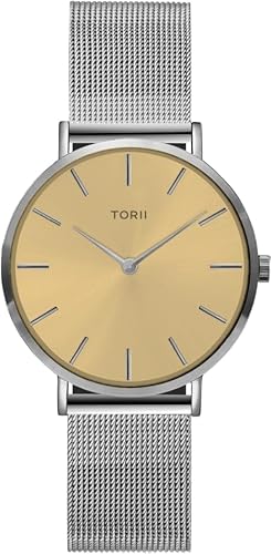 TORII Die Damen Armbanduhr S34SS.GS in klassischem Silber-Design. von TORII