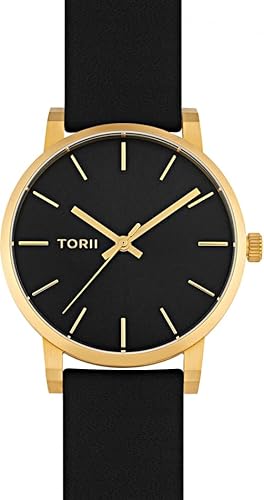 TORII Die Damen- und Herrenuhr G41BL.BG in klassisch-schwarzem Design. von TORII