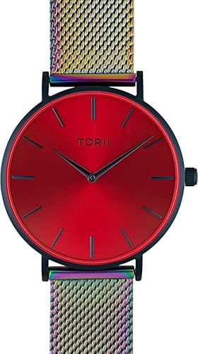 TORII Die Damenuhr Herrenuhr N38MM.TN in klassischem Rot. von TORII