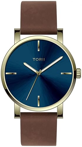 TORII Herrenuhr G45CL.N4 klassisch in Marineblau. von TORII