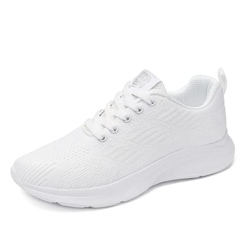 TORISKY Damen Herren Sportschuhe Laufschuhe Sneakers Turnschuhe Fitness Mesh Leichtes Bequem Schuhe (6015-White39) von TORISKY