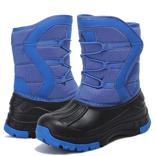 TORISKY Kinder Winterschuhe Jungen Mädchen Wasserdicht Anti-Rutsch Winterstiefel Warme Gefüttert Schneestiefel Winterstiefel(T5-Blue 39EU) von TORISKY