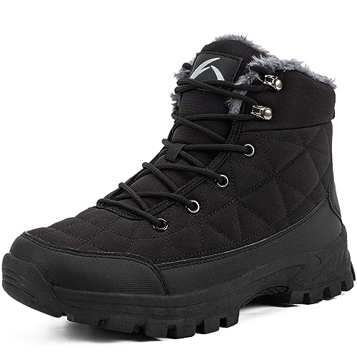 TORISKY Winterschuhe Herren Damen Schneestiefel Baumwollschuhe Winterstiefel Stiefeletten Warme Stiefel(T232-Black 44EU) von TORISKY