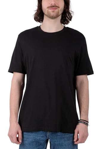 Herren Einfarbiges Premium T-Shirt aus 100% Bio Baumwolle (Gr. XS-3XL) mit Rundhals Ausschnitt und kurzen Ärmeln in gerader Passform, Black, L von TORLAND