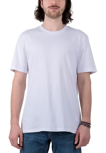 Herren Einfarbiges Premium T-Shirt aus 100% Bio Baumwolle (Gr. XS-3XL) mit Rundhals Ausschnitt und kurzen Ärmeln in gerader Passform, White, L von TORLAND