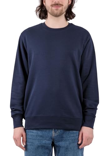 TORLAND Herren Einfarbiger Pullover aus Bio Baumwolle (Gr. XS-3XL) Sweatshirt in lässiger Passform Langarm, French Navy, L von TORLAND