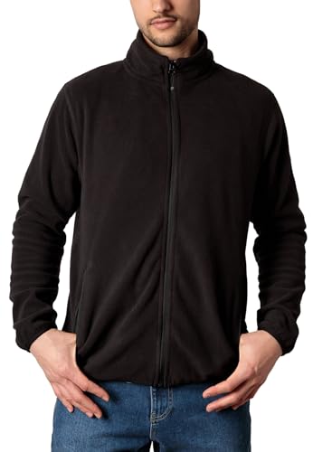 TORLAND Herren Fleecejacke Soft Touch (Gr. S-XXL) Unterziehjacke aus Polar-Fleece Durchgehender Reißverschluss - umweltfreundlich hergestellt, Black, S von TORLAND