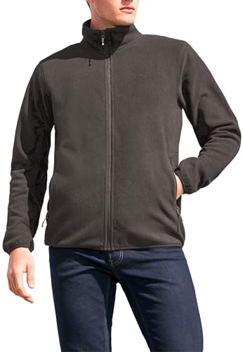 TORLAND Herren Fleecejacke Soft Touch (Gr. S-XXL) Unterziehjacke aus Polar-Fleece Durchgehender Reißverschluss - umweltfreundlich hergestellt, Charcoal Grey, L von TORLAND