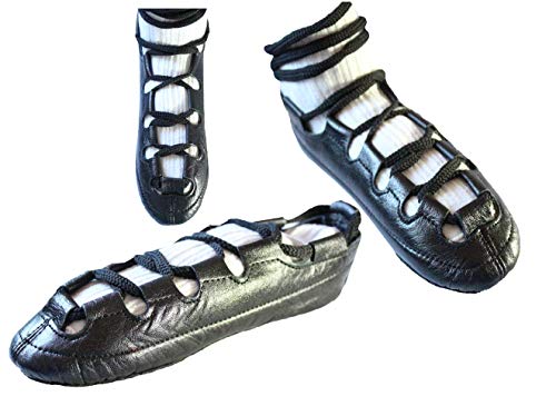 TOROMAX Irische Tanzschuhe weiche Schuhe Reel Pumpschuhe reines Leder (siehe Größenanleitung in Bildern), Schwarz , 23 EU von TOROMAX
