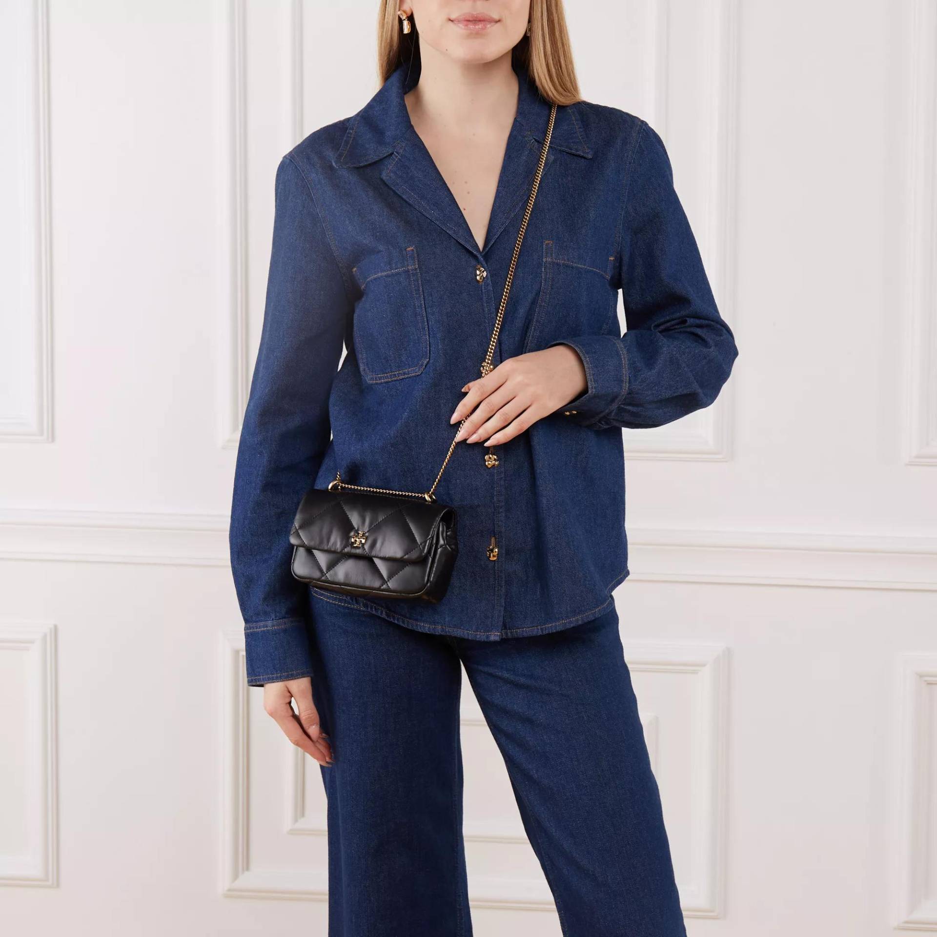 Tory Burch Crossbody Bags - Kira Diamond Quilt Mini Flap Bag - Gr. unisize - in Schwarz - für Damen von TORY BURCH