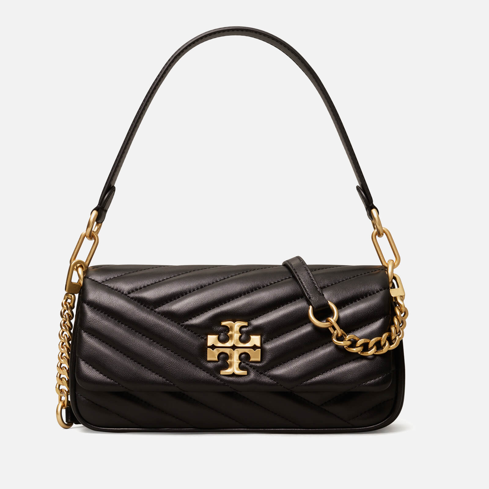 Tory Burch Women's Kira Chevron Small Flap Shoulder Bag - Black von TORY BURCH