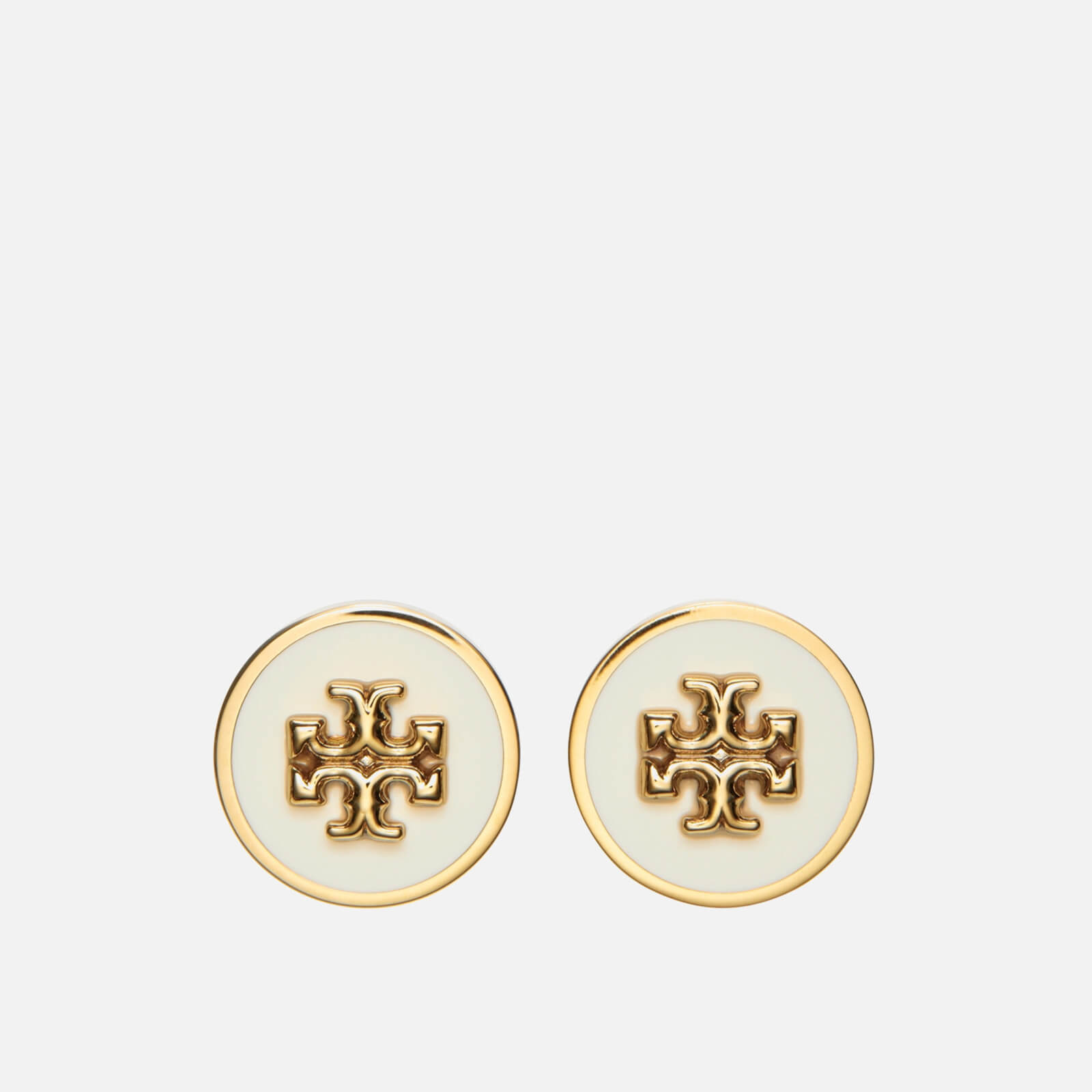 Tory Burch Women's Kira Enamel Circle-Stud Earring - Tory Gold/New Ivory von TORY BURCH