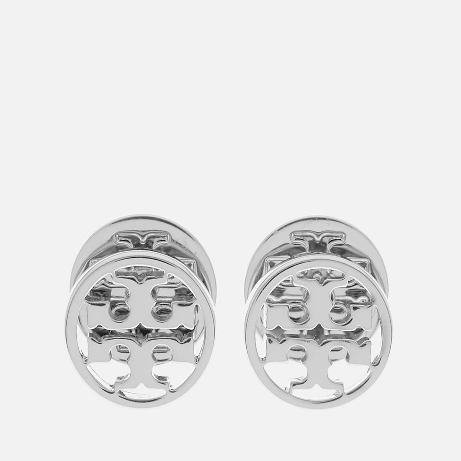 Tory Burch Women's Logo Circle-Stud Earrings - Tory Silver von TORY BURCH