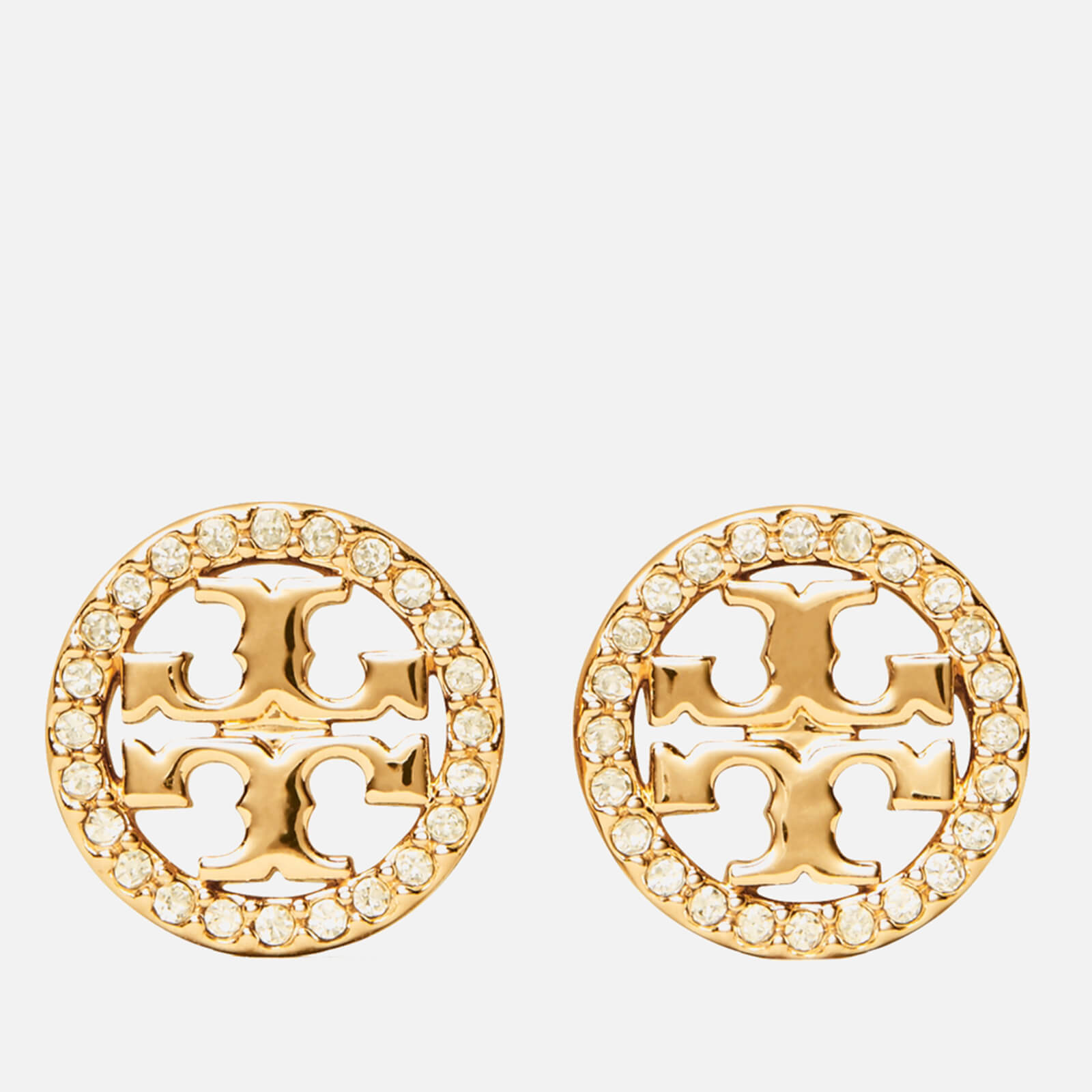 Tory Burch Women's Miller Pave Stud Earrings - Tory Gold/Crystal von TORY BURCH