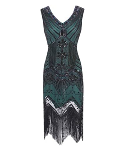 TOSHIKII Damen 1920er Flapper Kleid Gatsby Vintage Plus Size Roaring 20s Kleider mit Fransen für Cocktailparty Prom von TOSHIKII