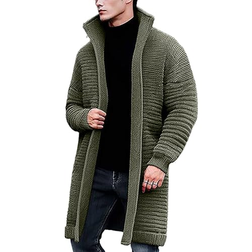 TOSHIKII Lange gestrickte Herren-Cardigans mit offener Vorderseite. Lange drapierte Herren-Cardigans von TOSHIKII