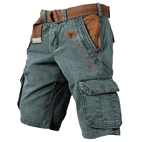 TOSHIKII Taktische Wander-Cargoshorts für Herren, Vintage-Gewaschene Outdoor-Shorts für Herren, Stretch-Kampfarbeitsshorts von TOSHIKII