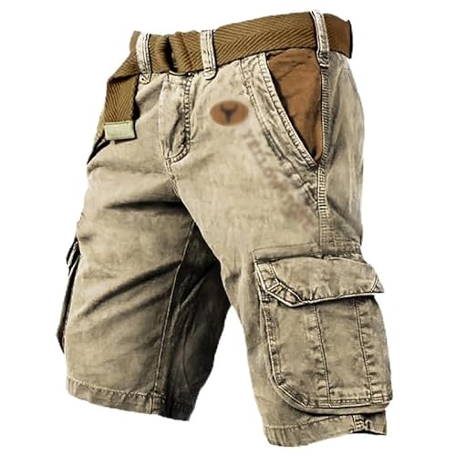 TOSHIKII Taktische Wander-Cargoshorts für Herren, Vintage-Gewaschene Outdoor-Shorts für Herren, Stretch-Kampfarbeitsshorts von TOSHIKII