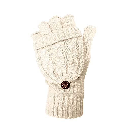 TOSKATOK® Damen Womens Kabel Strick weiche Winter Wolle fingerless Handschuhe von TOSKATOK