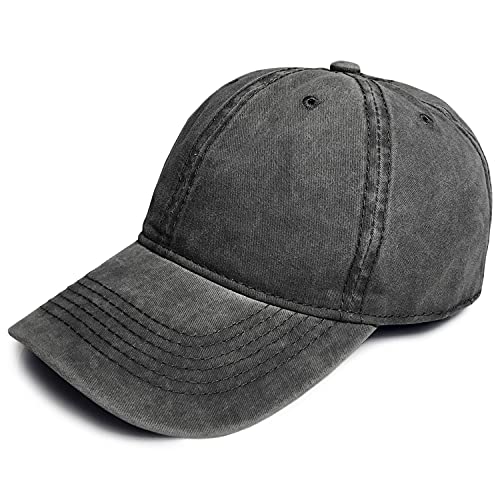 TOSKATOK® Mens Boys Cotton Classic Adjustable Stonewash Peaked Baseball Cap Hat-1 von TOSKATOK