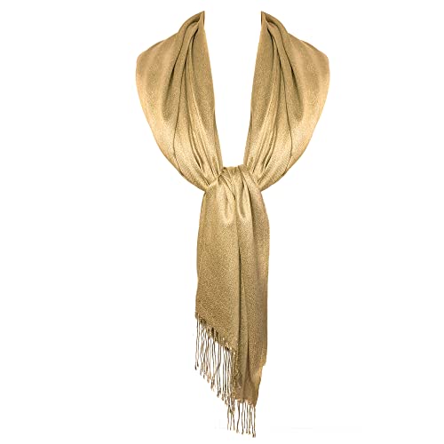 TOSKATOK Damen Damen Stilvolle Glitter Sparkle Abend Schal Pashmina Wrap Stola mit Quaste Finishing von TOSKATOK