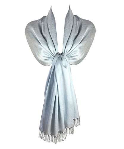 TOSKATOK Damen Damen Stilvolle Glitter Sparkle Abend Schal Pashmina Wrap Stola mit Quaste Finishing von TOSKATOK