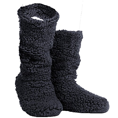 TOSKATOK DAMEN MÄDCHEN KUSCHELIG WARM MIKROFASER FLEECE STIEFEL SLIPPER von TOSKATOK