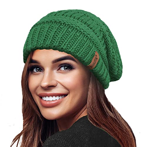 TOSKATOK Damen Warm Slouch Knit Winter Beanie Mütze mit Supersoft Velour Thermofutter Skimütze von TOSKATOK