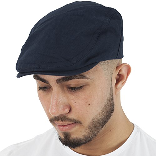 TOSKATOK Herren gekämmter Baumwolle Schiebermütze-Einheitsgröße-Navy von TOSKATOK
