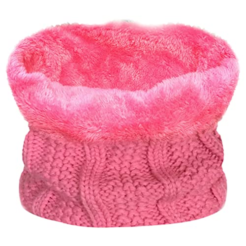 TOSKATOK Kinder Mädchen Winter gerippter Seestich Thermo warmer kuscheliger Fleece gefütterter Halswärmer Snood Schal mit Mütze Set von TOSKATOK