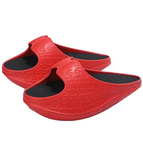 TOSOFT Schaukelschuhe For Damen For Abnehmen For Abnehmen Der Beine For Zuhau Gsko Se Yoga Fitness EVA-Massage-Hausschuhe Haltungskorrektur-Sandalen(Red,38-40) von TOSOFT