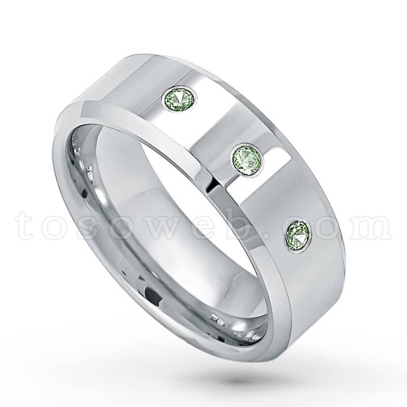 0, 21Ctw Alexandrit Edelstein 3-stein-Ring Für Herren, Juni Birthstone Band, Polierte Oberfläche Beveled Edge Comfort Fit Hartmetallring Ts0092 0, 21Ctw Alexandrit Edelstein 3-stein-Ring Für Herren, Juni Birthstone Band, Polierte Oberfläche Beveled Edge Comfort Fit Hartmetallring Ts0092 von TOSOWEB