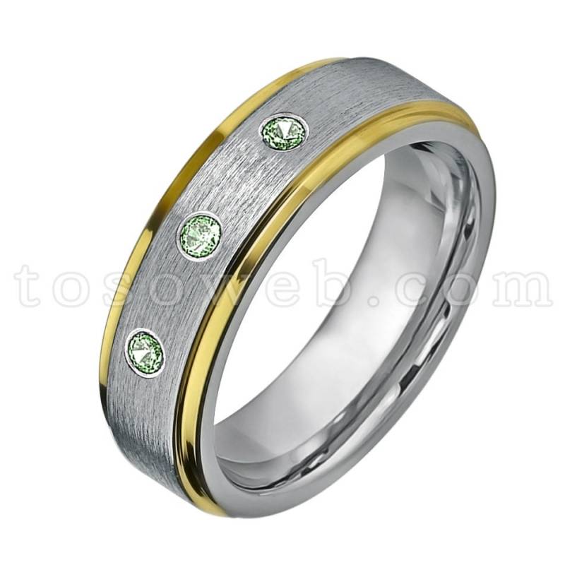 Damen Alexandrit Ehering, Juni Birthstone Ring, 6mm 2-Ton Gebürstet Mittig Abgesetzter Rand, Hartmetall Ring Ts3302 Damen Alexandrit Ehering, Juni Birthstone Ring, 6mm 2-Ton Gebürstet Mittig Abgesetzter Rand, Hartmetall Ring Ts3302 von TOSOWEB