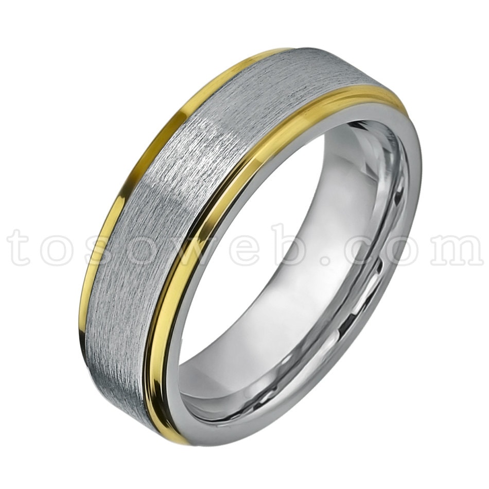 Damen Karabinerverschluss, 6mm Gebürsteter Gelbgold Ring, Abgestufter Rand, Comfort Fit Hartmetall-Jubiläumsring Ts3302 Damen Karabinerverschluss, 6mm Gebürsteter Gelbgold Ring, Abgestufter Rand, Comfort Fit Hartmetall-Jubiläumsring Ts3302 von TOSOWEB