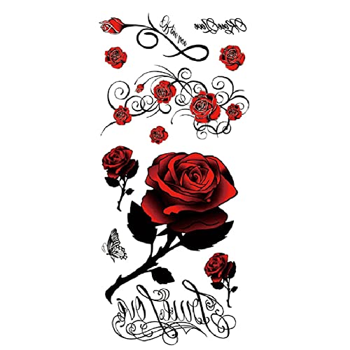 1 Pc Unisex Rose Temporary Tattoos Sexy Aufkleber Tätowierung-gefälschte Tattoo Für Frauen Männer Teens Mädchen von TOSSPER