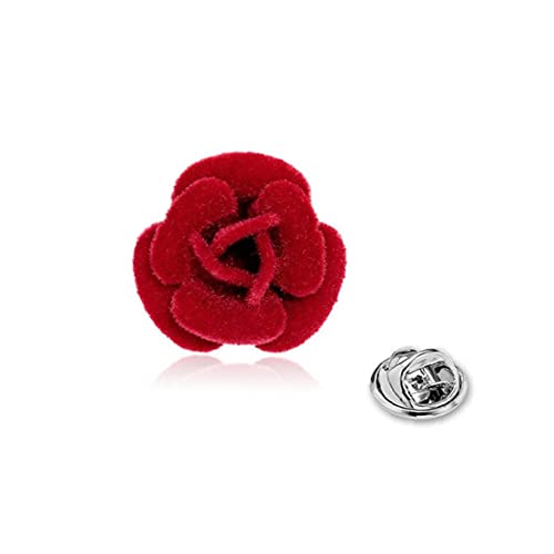 Blumen-rosen-ehrennadel Handgemachte Rosen-blume Und Leave Blume Im Knopfloch Brosche Bekleidung Accessoires Für Männer Frauen Anzug von TOSSPER