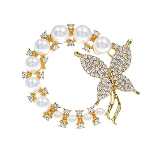 Kreis Perlenschmetterling Broschen Pin Für Frauen Elegante Brosche Pins Partei Hochzeit Schmuck Geschenke von TOSSPER