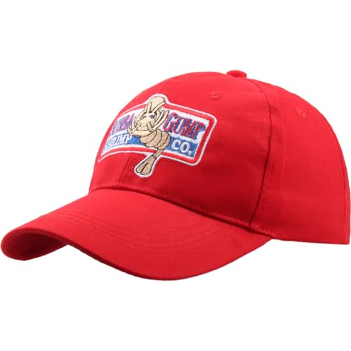 TOSSPER 1 Stück Baseballkappe Einstellbar Bubba Gump Baseballkappe Shrimp Gestickte Snapback-hüte Für Männer, Die (rot) von TOSSPER