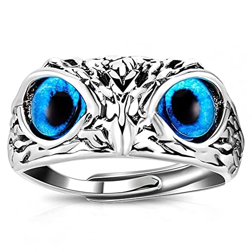 TOSSPER 1 Stück Eyewl Ring Retro Tier Open Ring Einstellbar Eule Ring Open Tier Ringe Anweisung Ring Schmuck Finger Zubehör von TOSSPER