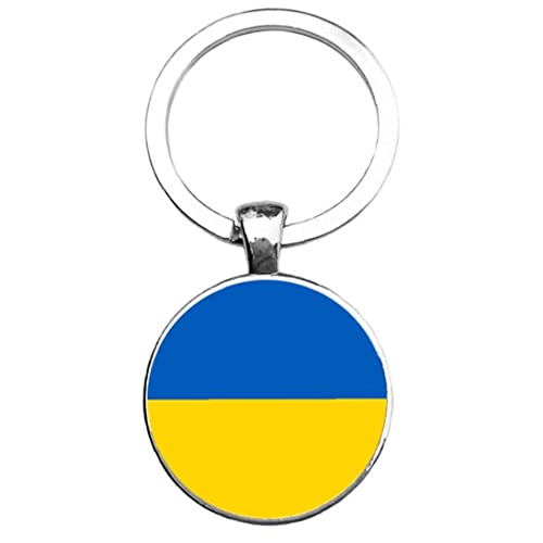 TOSSPER Ukraine Flagge Keychain Double Side Ukrainische Nationalflagge Schlüsselring Schlüssel Anhänger Tasche Zubehör, 25 mm/0.98inches von TOSSPER