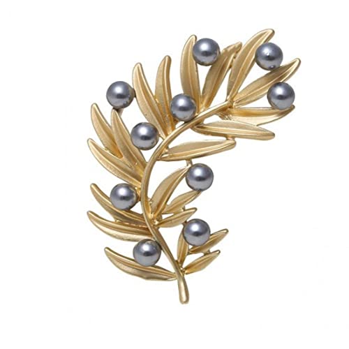 Vintage Brosche Pin Perle Blätter Niederlassungen Pflanze Corsage Pin Schmuck Geschenke Für Frauen Mädchen von TOSSPER