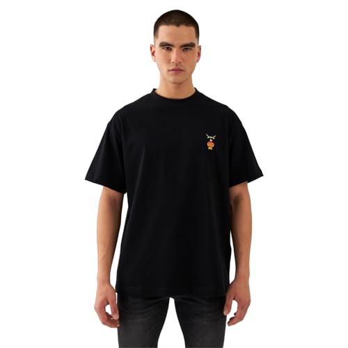 TOSUN Box Fit T-Shirt Herren - Übergroße entspannte Passform aus atmungsaktiver Baumwolle, vielseitiges Basic Tshirt für urbanen Street Style & Layer-Look - Schwarz, M TOSUN Box Fit T-Shirt Herren - Übergroße entspannte Passform aus atmungsaktiver Baumwolle, vielseitiges Basic Tshirt für urbanen Street Style & Layer-Look - Schwarz, M von TOSUN
