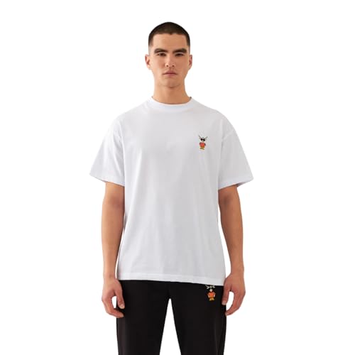 TOSUN Box Fit T-Shirt Herren - Übergroße entspannte Passform aus atmungsaktiver Baumwolle, vielseitiges Basic Tshirt für urbanen Street Style & Layer-Look - Weiß, XXL von TOSUN