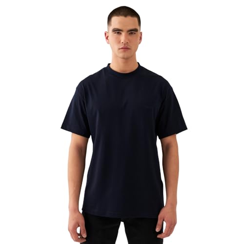 TOSUN The Basic Box Fit T-Shirt Herren - Übergroße Passform aus Atmungsaktivem Baumwolle für Urbanen Street Style & Vielseitige Kombinationen Navy TOSUN The Basic Box Fit T-Shirt Herren - Übergroße Passform aus Atmungsaktivem Baumwolle für Urbanen Street Style & Vielseitige Kombinationen Navy von TOSUN