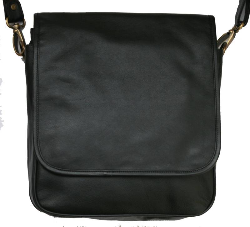 Hochwertige Spitze Grain Leder Schwarz Kreuz Leichensack, Notebook Und Business Papiere Zu Tragen von TOTARE