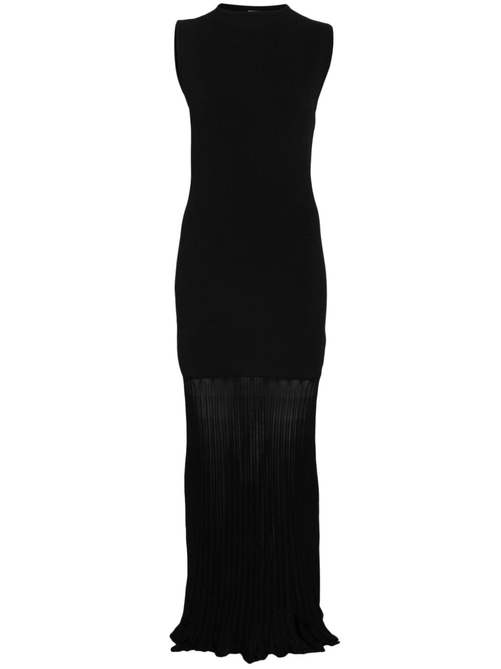 TOTEME Geripptes Maxikleid mit Plissee - Schwarz von TOTEME