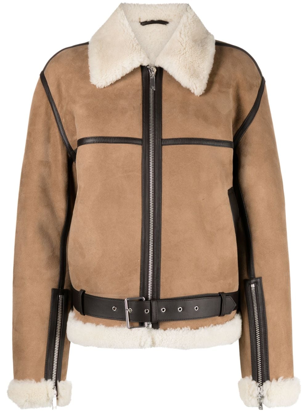 TOTEME Jacke aus Wildleder mit Shearling-Besatz - Braun von TOTEME