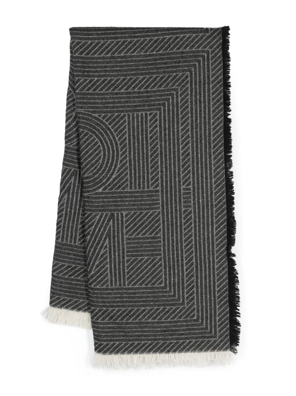 TOTEME Gestreifter Jacquard-Schal mit Monogramm - Schwarz von TOTEME