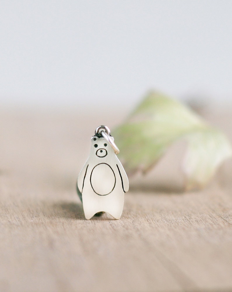 925 Sterling Silber Bär Halskette, Charme von TOTOanimals